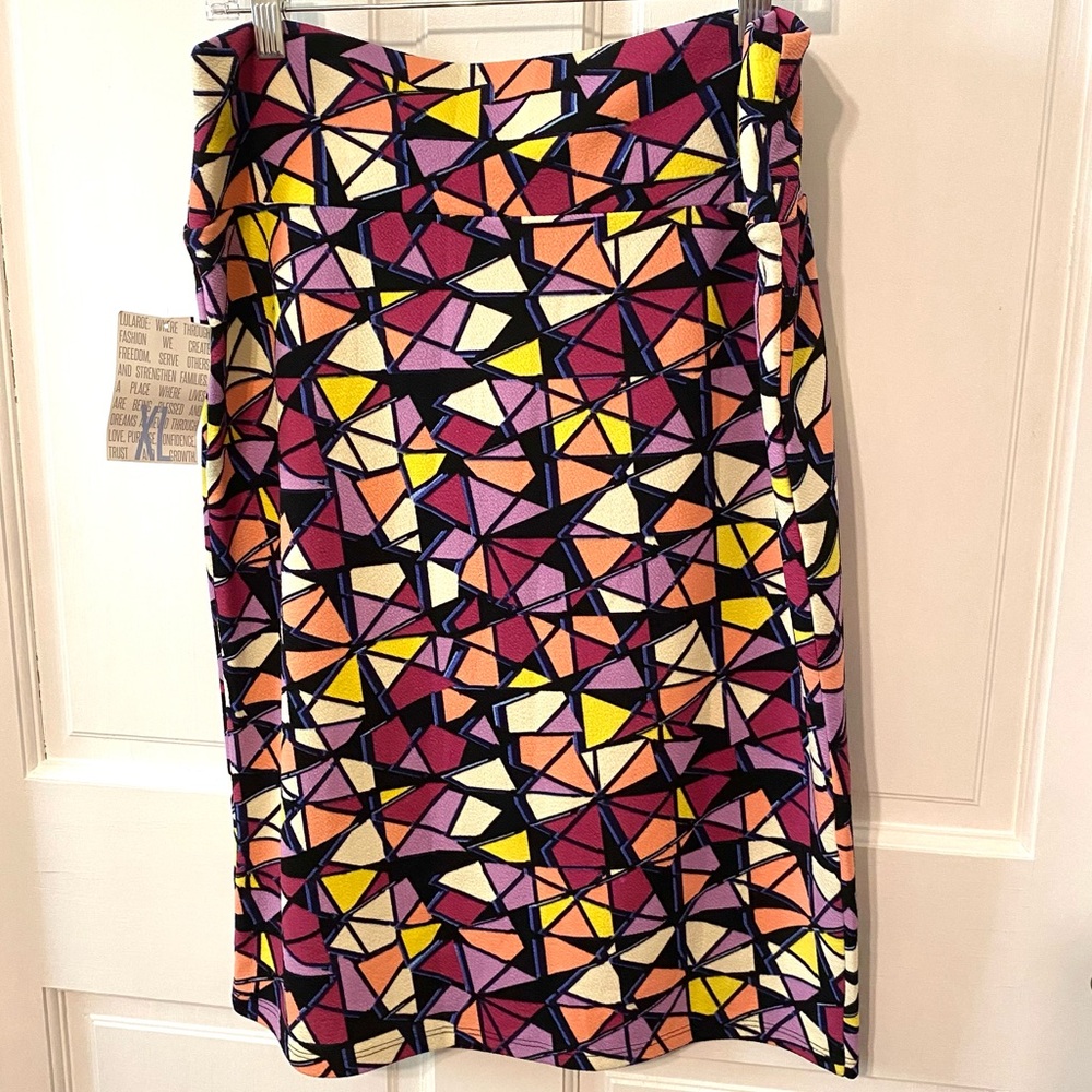 LuLaRoe Geometric Print Cassie Skirt NWT XL